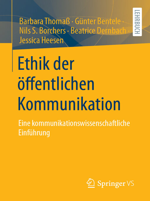 Title details for Ethik der öffentlichen Kommunikation by Barbara Thomaß - Available